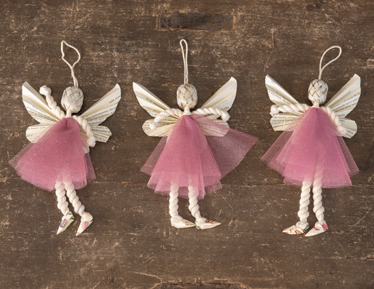 Esferas ángel hada, set de 3, hecha a mano en el taller de Stampilla