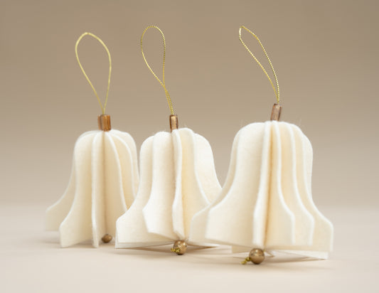 Esferas campana de lana, set de 3