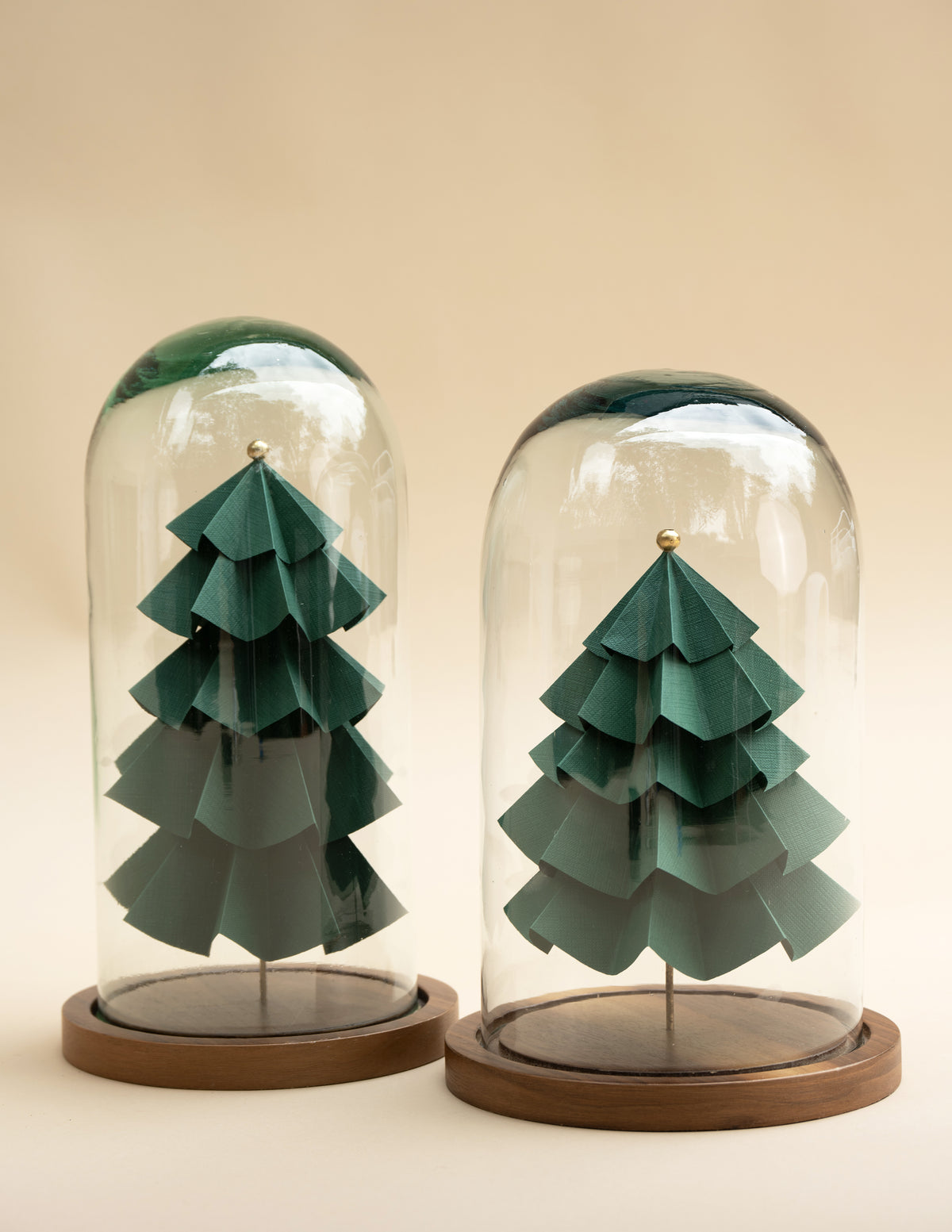 Árboles de origami en capelo, set de 2, plegada a mano en origami