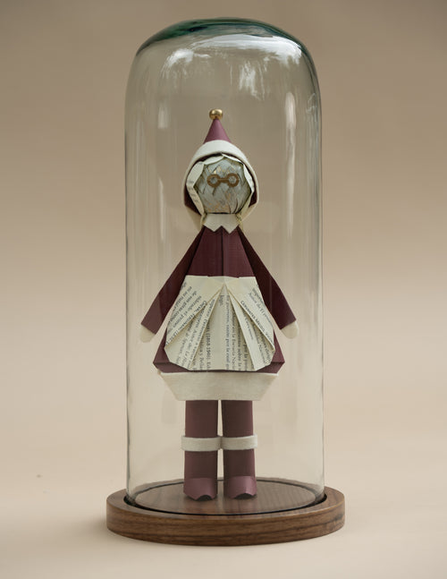 Señora Claus de origami en capelo