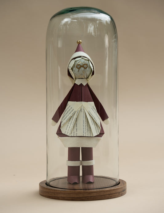 Señora Claus de origami en capelo