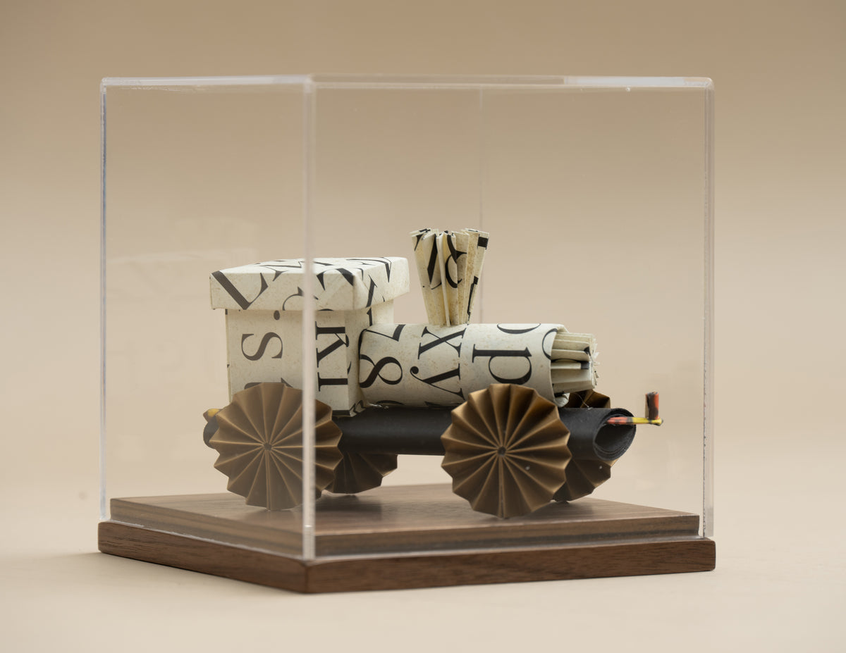Tren de origami, plegada a mano en origami