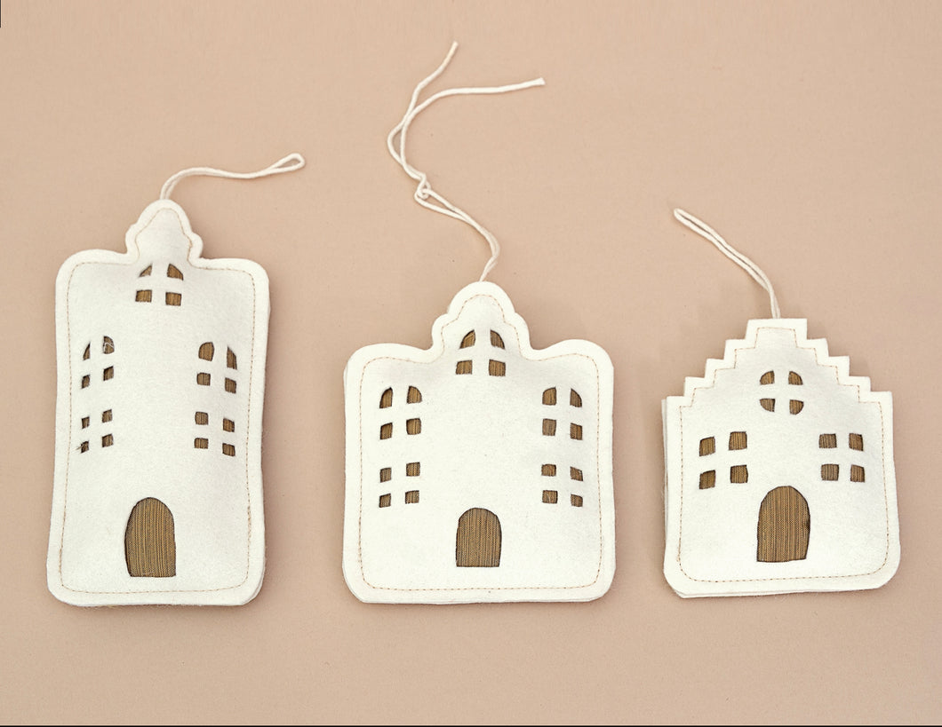 ESFERAS CHRISTMAS VILLAGE, JUEGO DE 3 PZ
