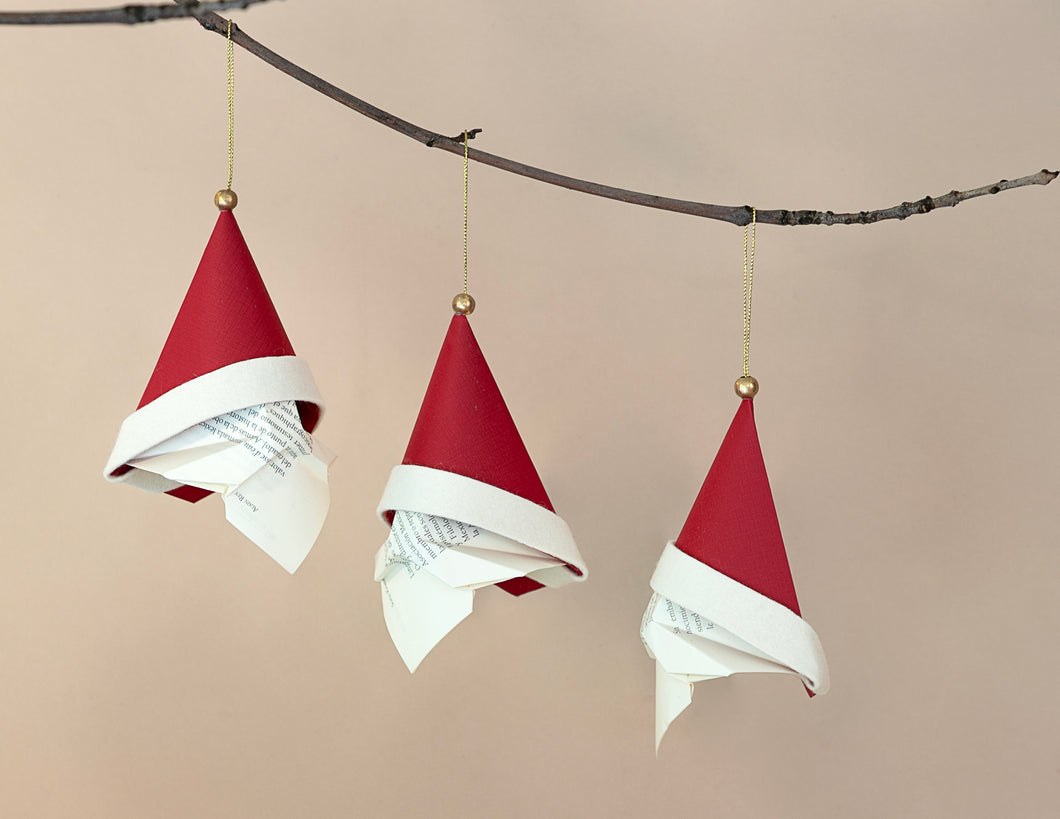 ESFERA GORRO SANTA, JUEGO DE 3 PZ