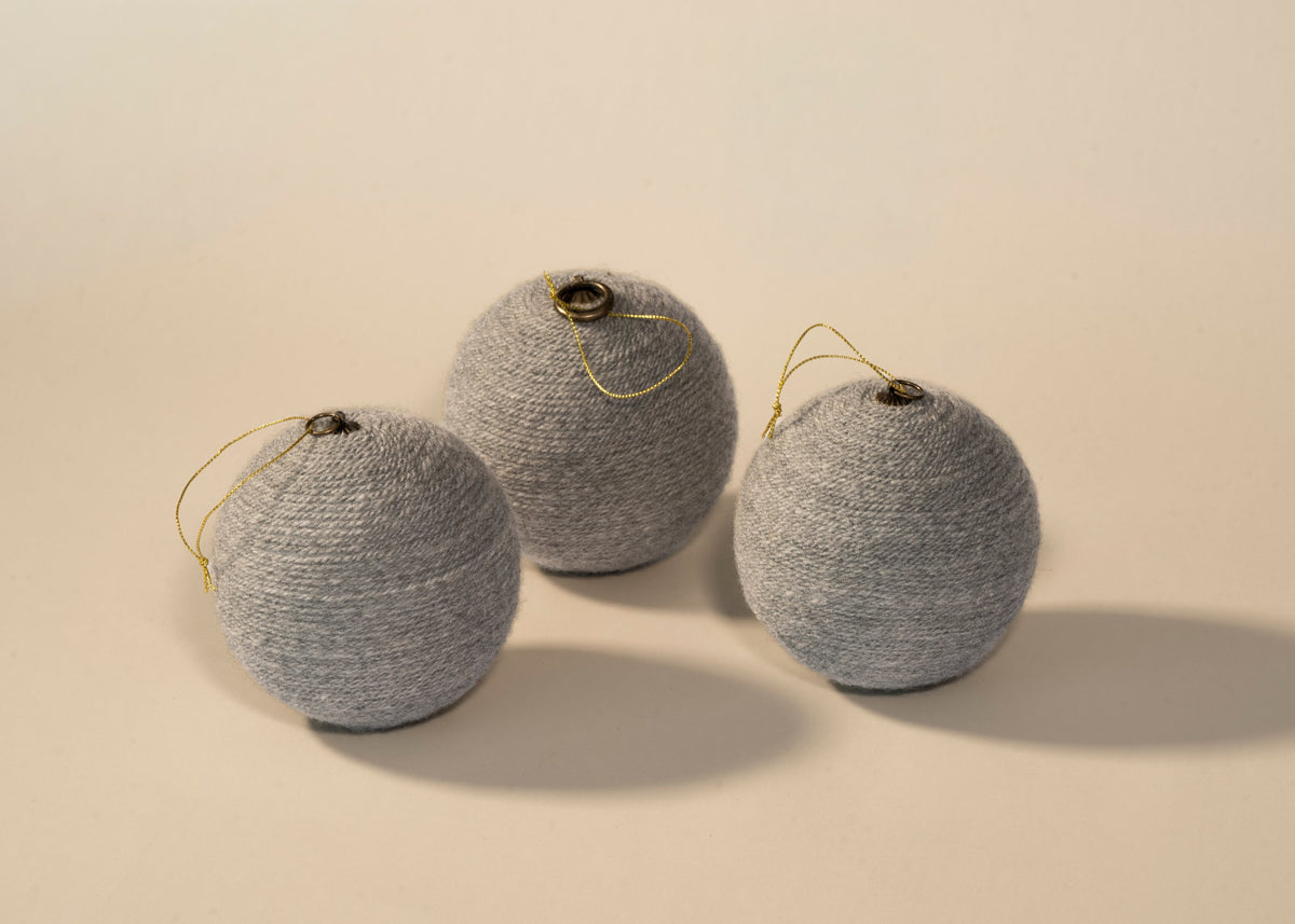 Set de 3 esferas de estambre en gris