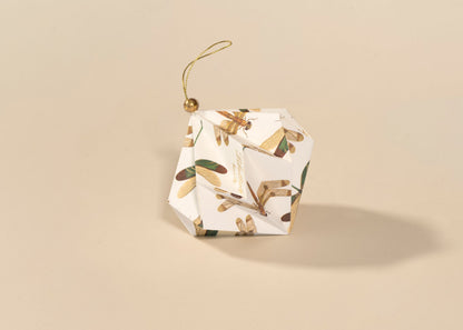 Esfera cascabel de origami en papel de libélulas, pieza individual