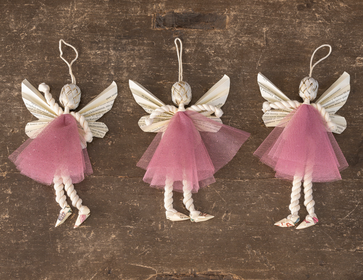 Esferas ángel hada, set de 3, hecha a mano en el taller de Stampilla