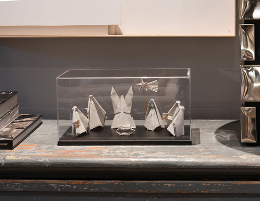 Nacimiento de origami, hecha a mano en el taller de Stampilla