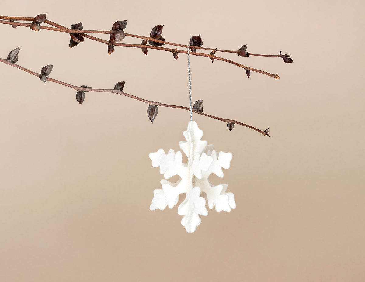 Esferas copo de nieve, set de 3, hecha a mano en el taller de Stampilla