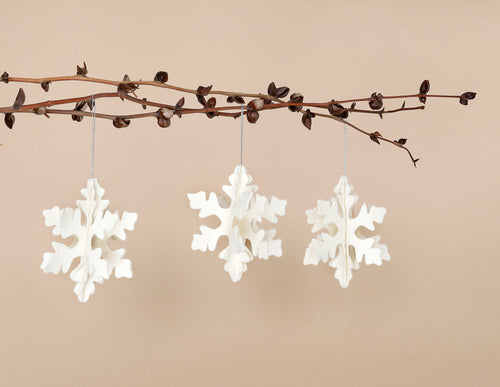 Esferas copo de nieve, set de 3