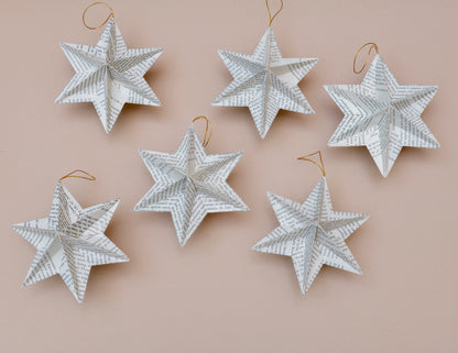 Esferas estrella 3D, set de 3, hecha a mano en el taller de Stampilla