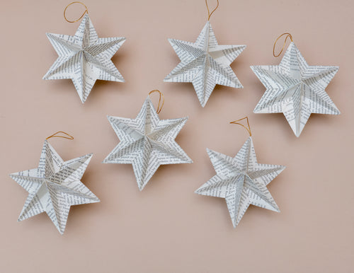 Esferas estrella 3D, set de 3, hecha a mano en el taller de Stampilla