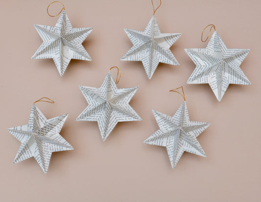 Esferas estrella 3D, set de 3, hecha a mano en el taller de Stampilla