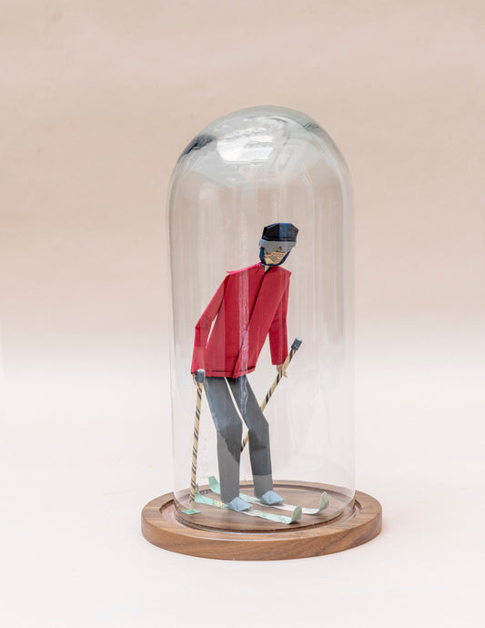 Esquiador de origami en capelo